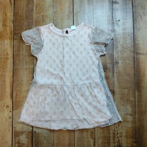 Gap shirt 2T blush tulle gold tunic shirt summer lightweight dress glitter